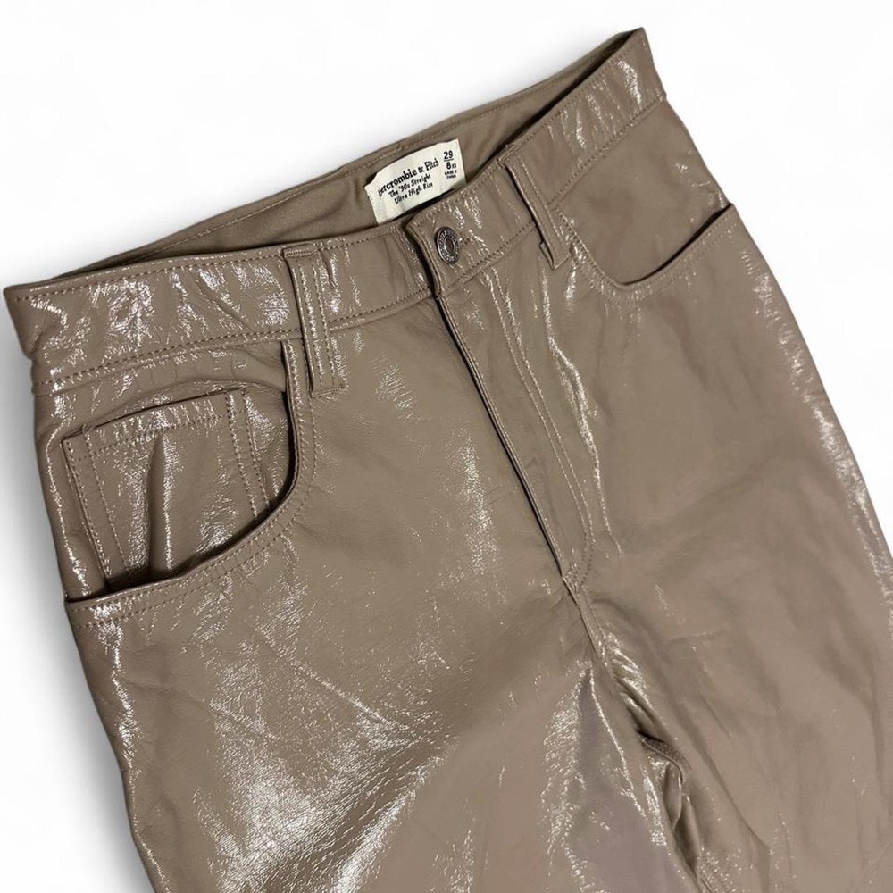 Abercrombie and fitch the 90s straight high rise vegan leather pants size 8XS